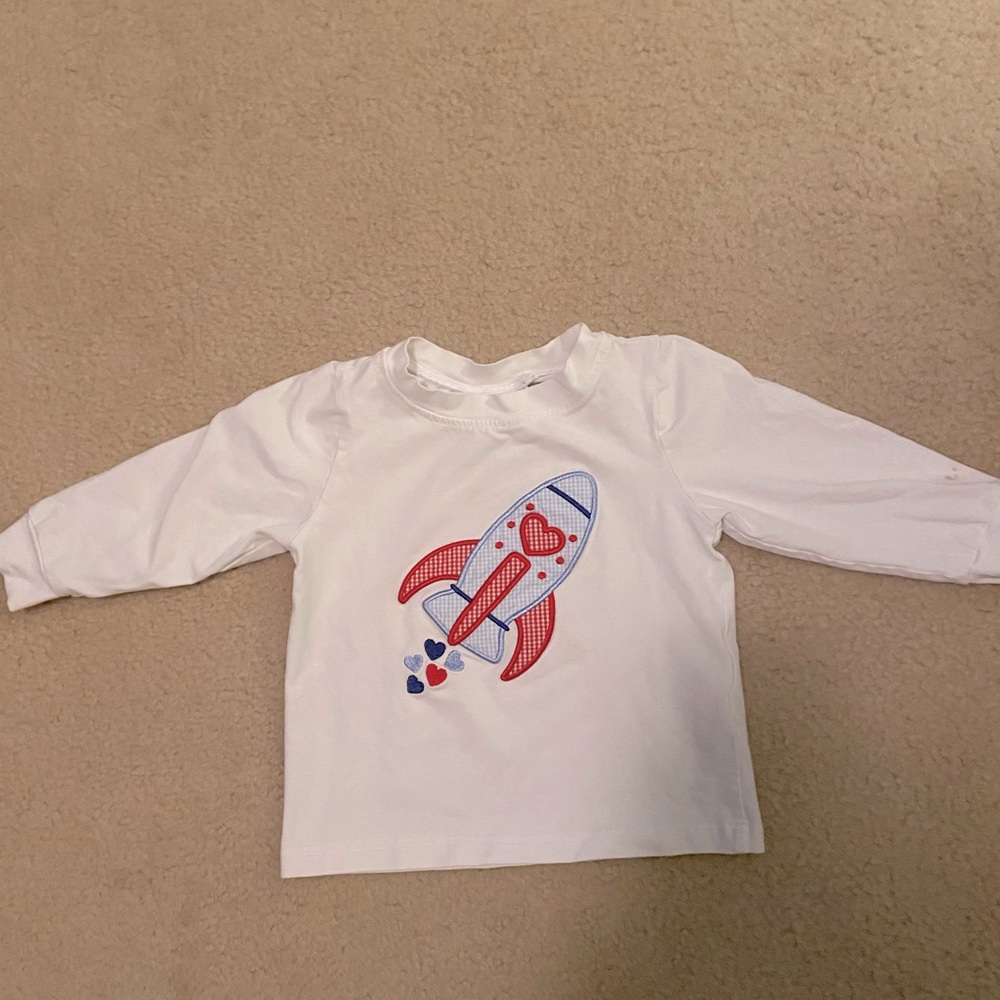 Boys Valentine’s Smocked Long Sleeve Shirt